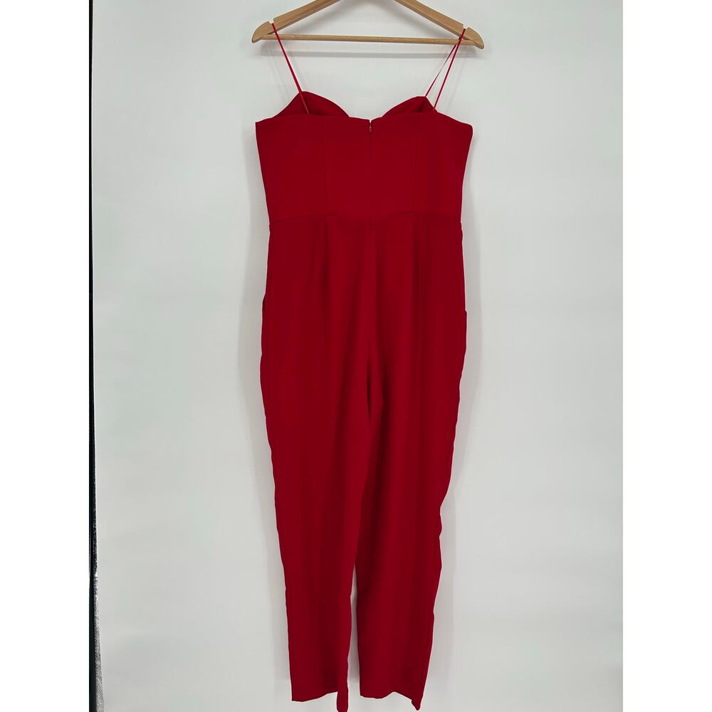 Amanda Uprichard‎ Red Jumpsuit w/ Sweetheart Neckline - Size Large - Picture 3 of 6